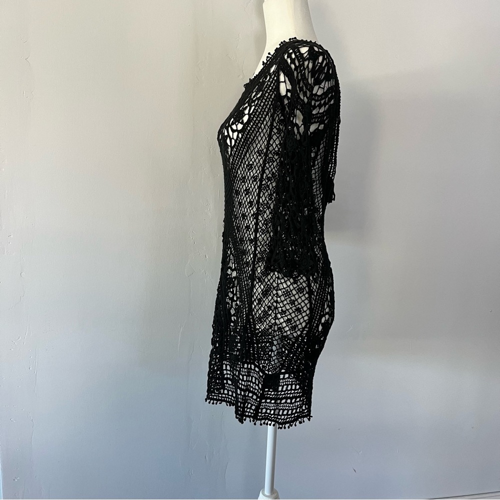 Pura Vida Women’s Bathing Suit Cover Up Crochet Lace Bikini Swimsuit Dress Sz M - Picture 4 of 11